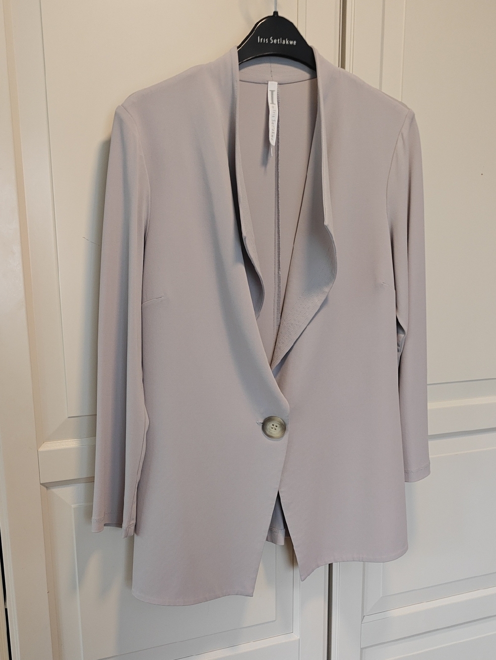 Iris Setlakwe Light Gray Open-Front Single-Button Blazer